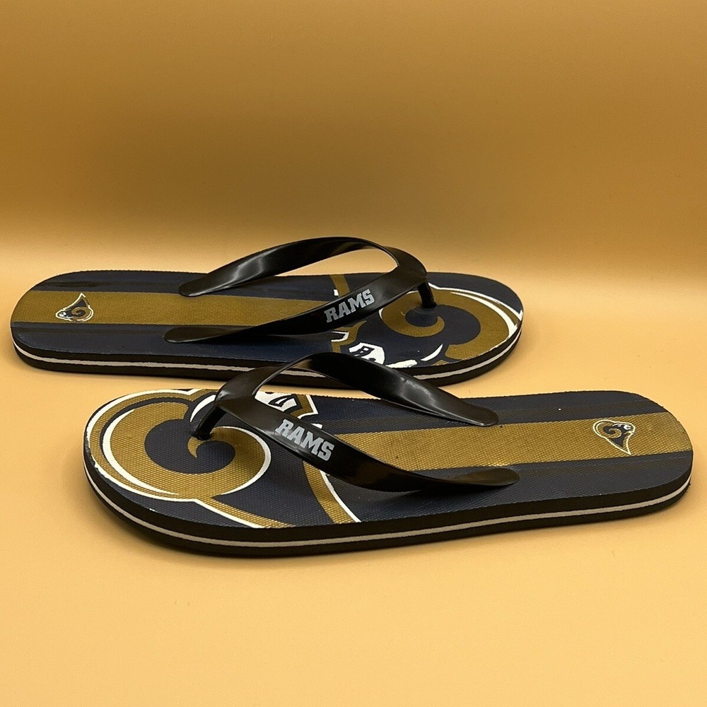 St. Louis Los Angeles Rams NFL‎ Football Flip Flops Sandals - Men's Size 9.5 NEW